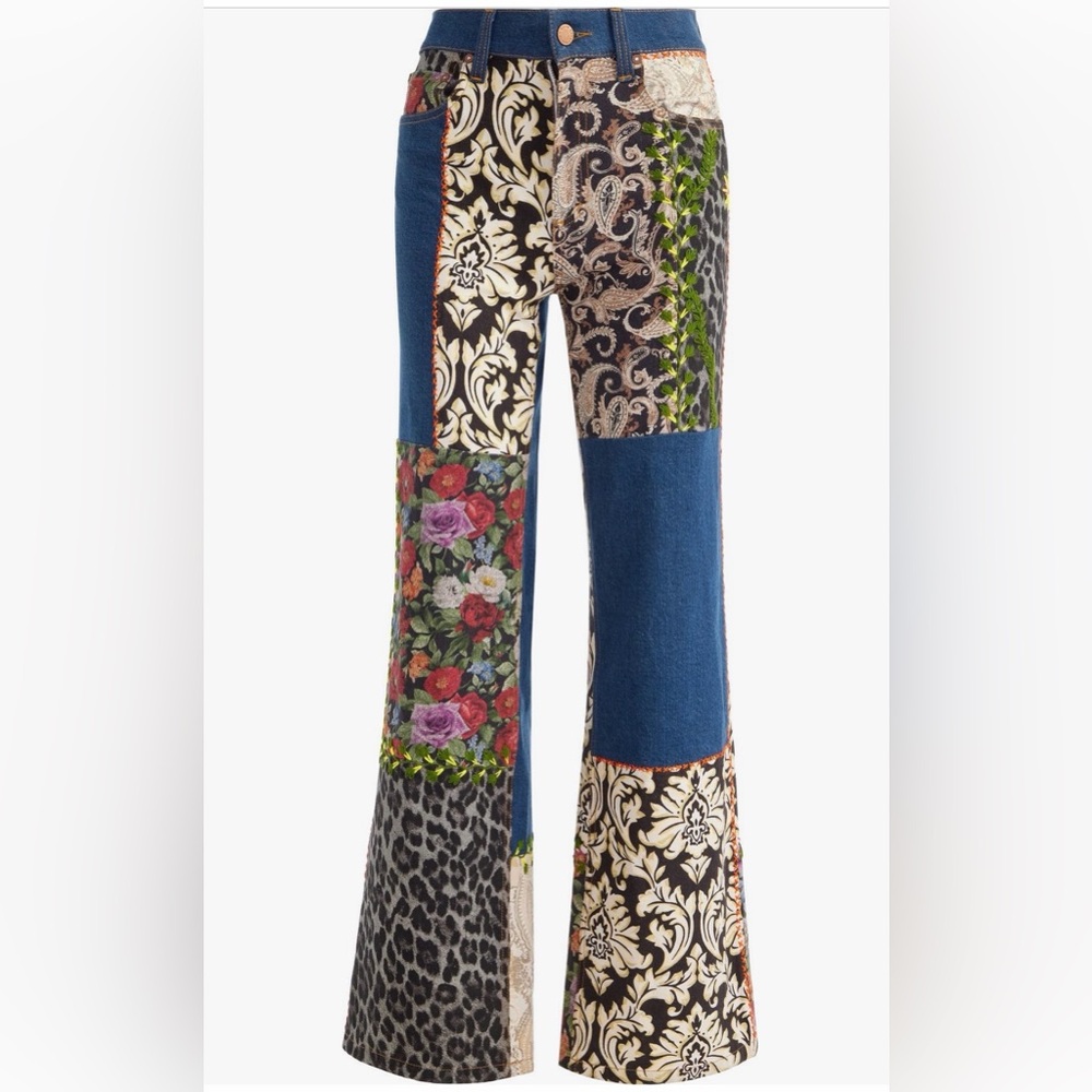 Alice + Olivia Wheezy Patchwork Jean *Unique *Sold out quickly
